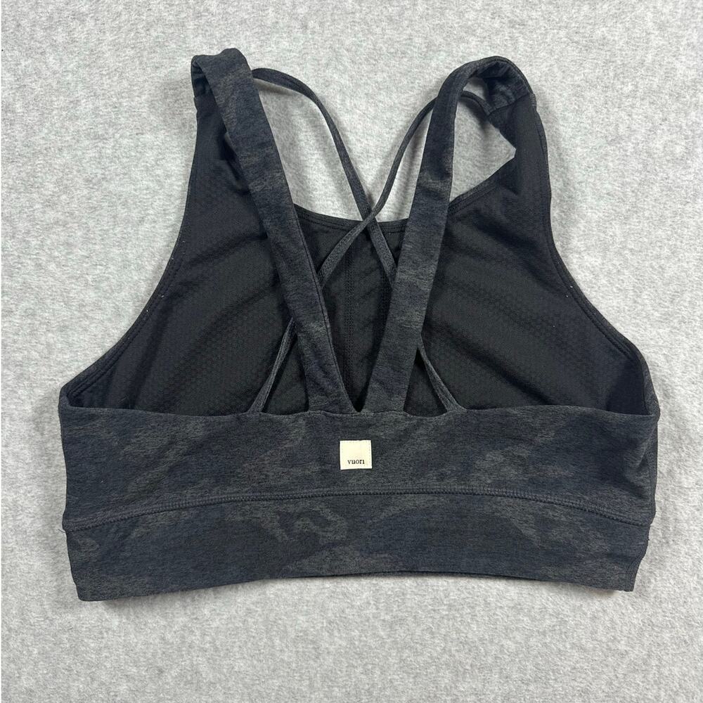 Vuori Elevation Sports Bra Women's Size Medium Black Gray Camo Crossback Yoga - Picture 4 of 6
